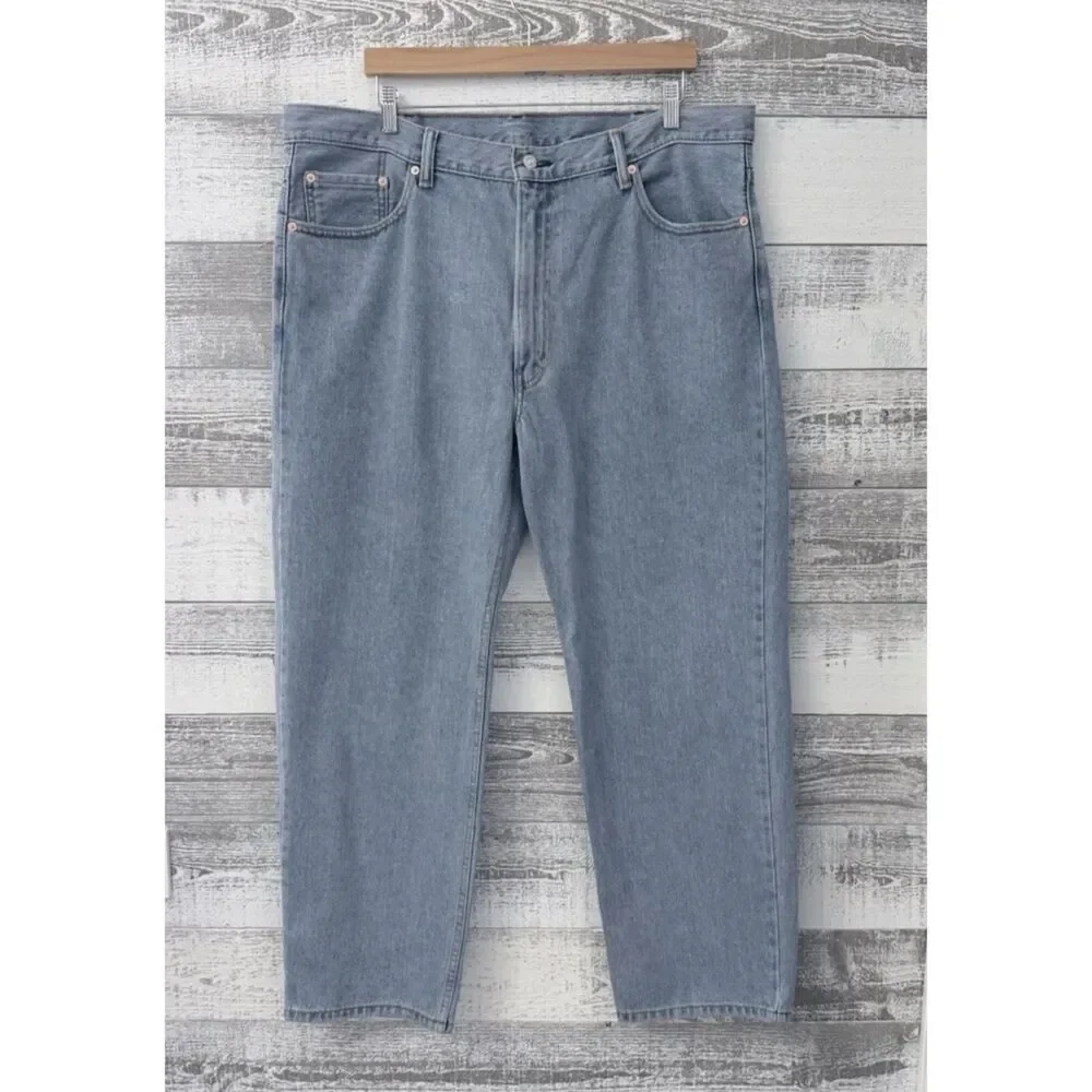 Levis 550 Relaxed Fit Tapered Jeans Light Wash Classic Denim Men's 42x30
